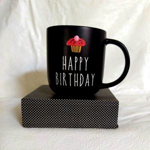 Happy Birthday blk coffee mug ,cupcake